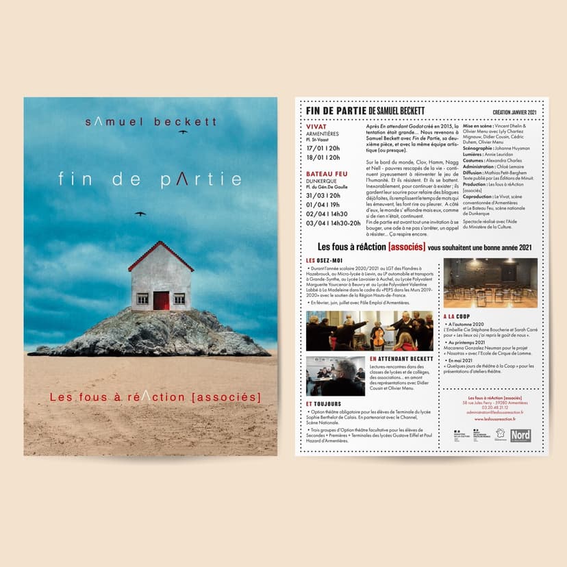 Création de flyer pour la compagnie Les fous à réAction.